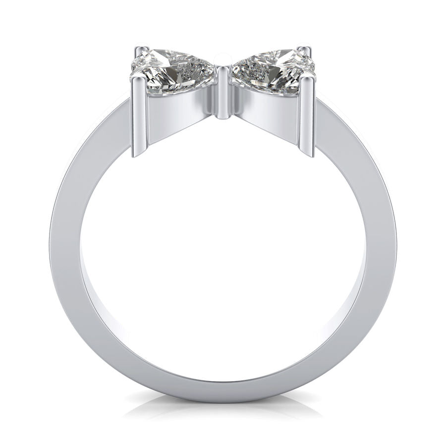 Heart Shape Butterfly Fashion Ring