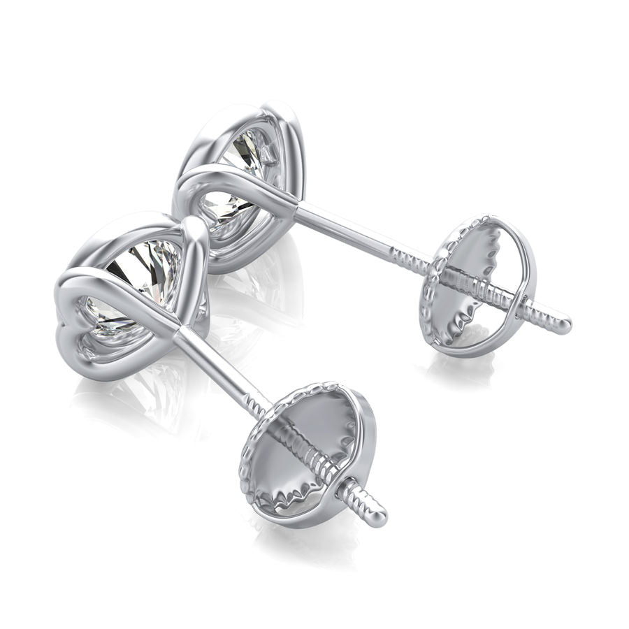 Bezel Stud Earrings