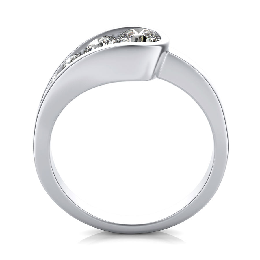Bezel Set Three Stone Fashion Ring