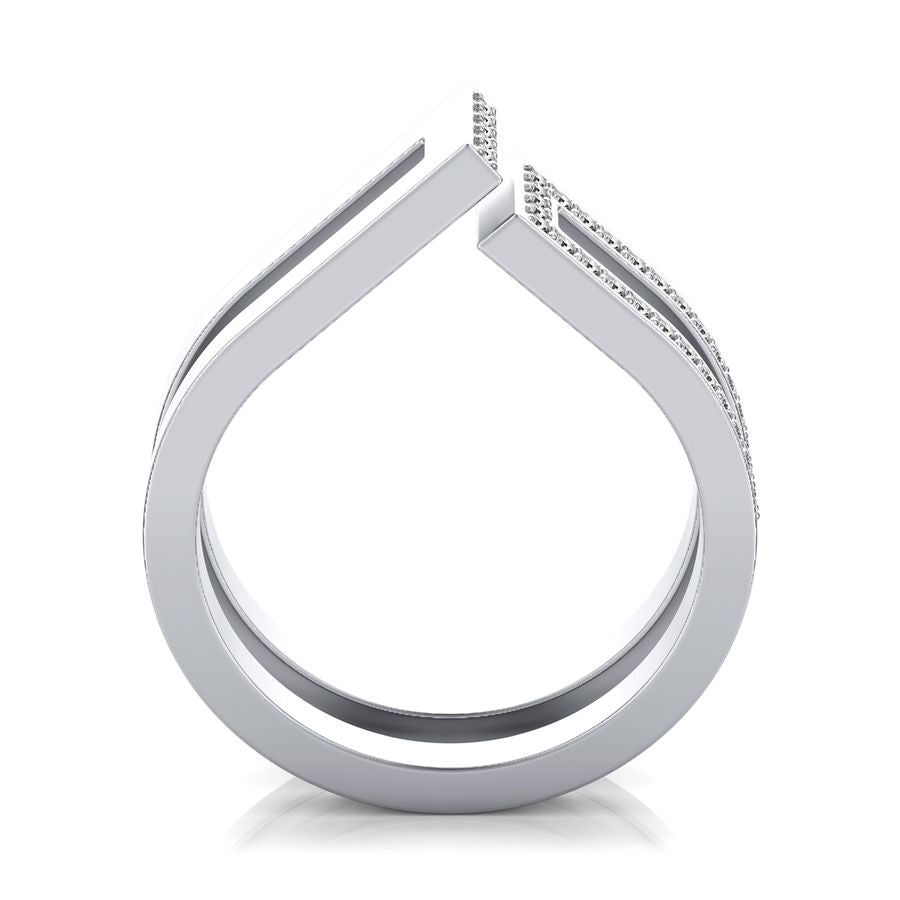 Single Bar with Side Stones Fashion Ring