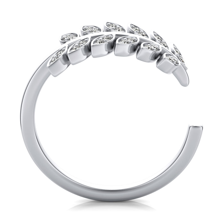 Tree Branch with Leaves Fashion Ring