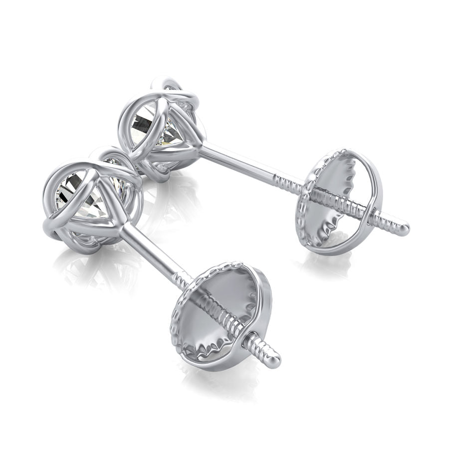 Bezel Stud Earrings