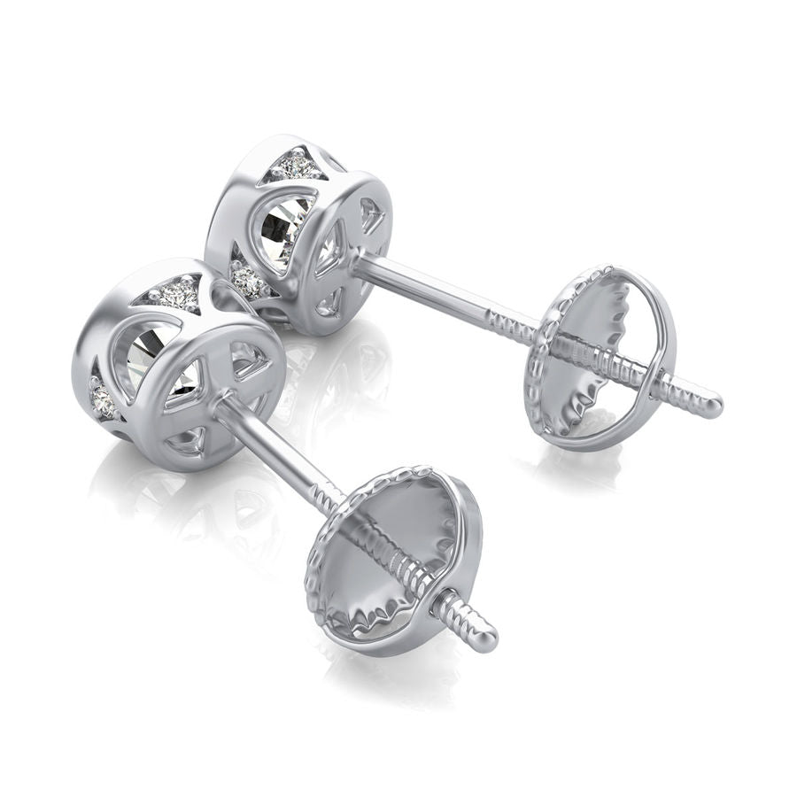 Bezel Stud Earrings