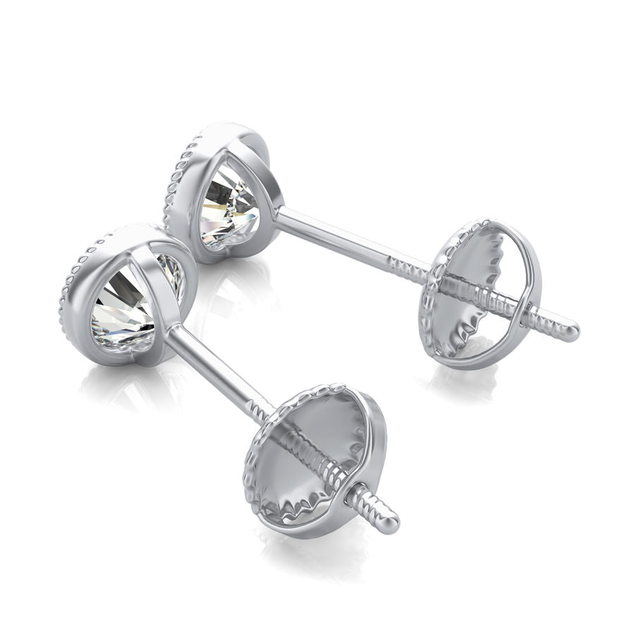 Bezel Stud Earrings