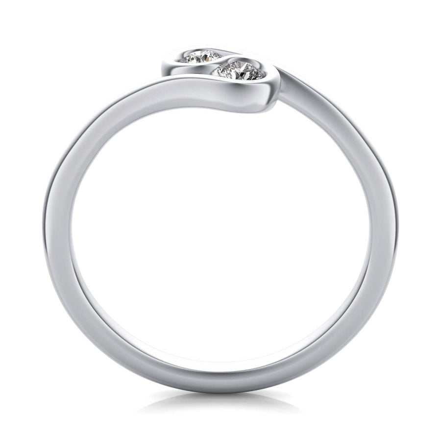 2 Stone Floating Channel Fashion Ring