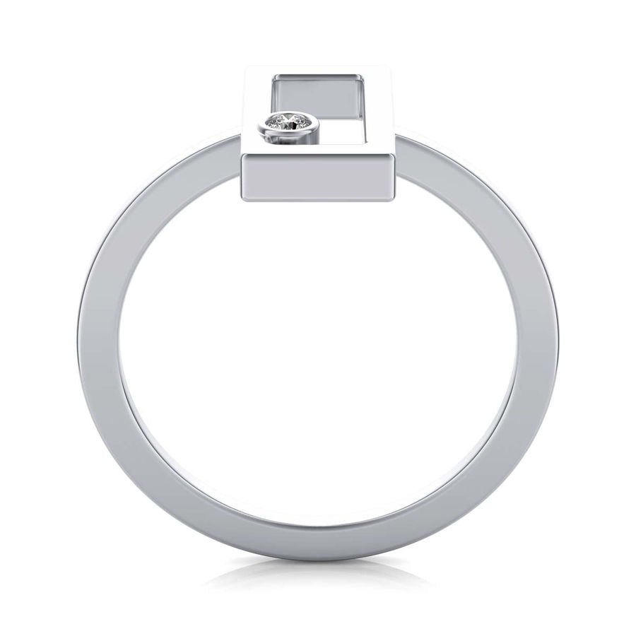Rectangle with Diamond Fashion Ring