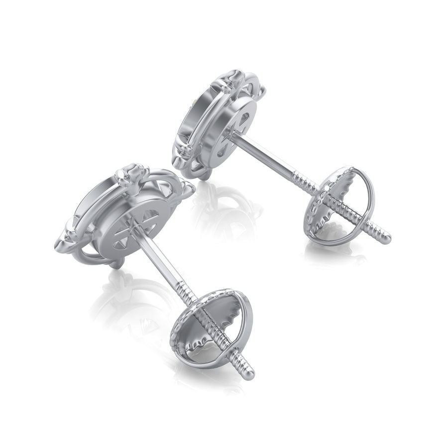 Bezel Stud Earrings