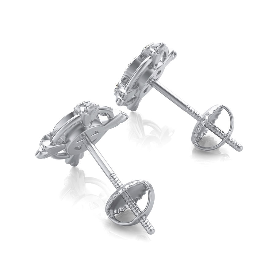Bezel Stud Earrings