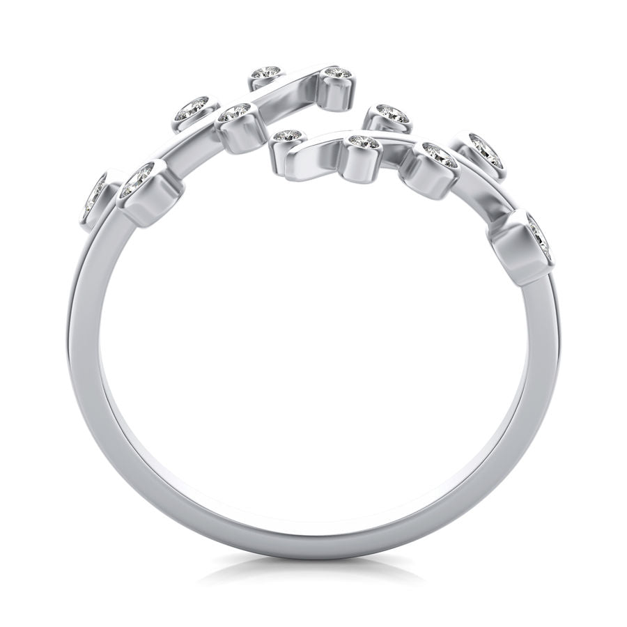 Diamond Bezel Tree Fashion Ring