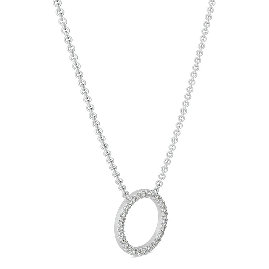 Circle Pendant 1/2 Inch With Pave Set Stones