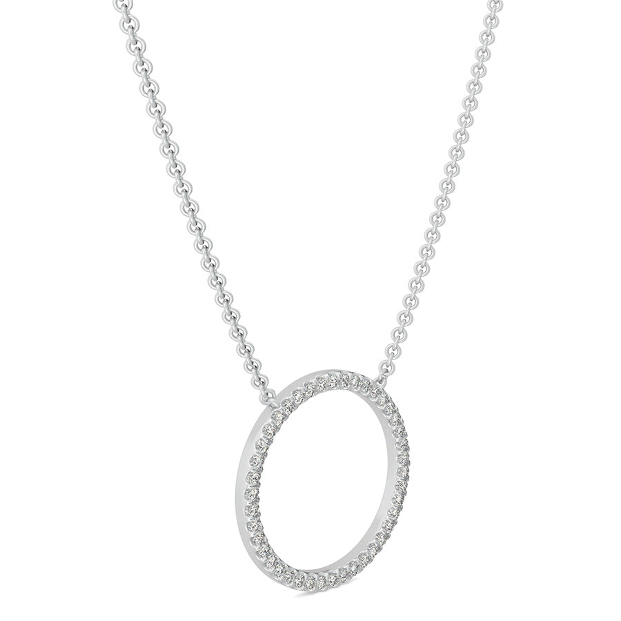 Circle Pendant 3/5 Inch With Pave Set Stones
