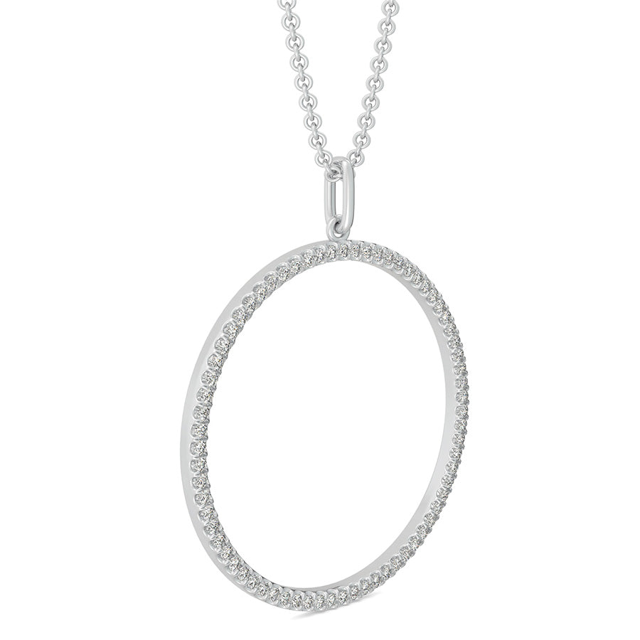 Circle Pendant 1 Inch With Pave Set Stones
