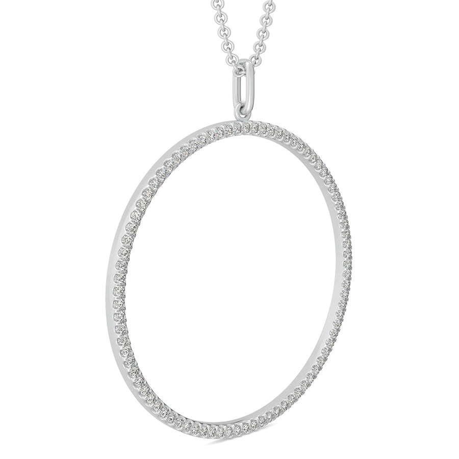 Circle Pendant 1.25 Inch With Pave Set Stones