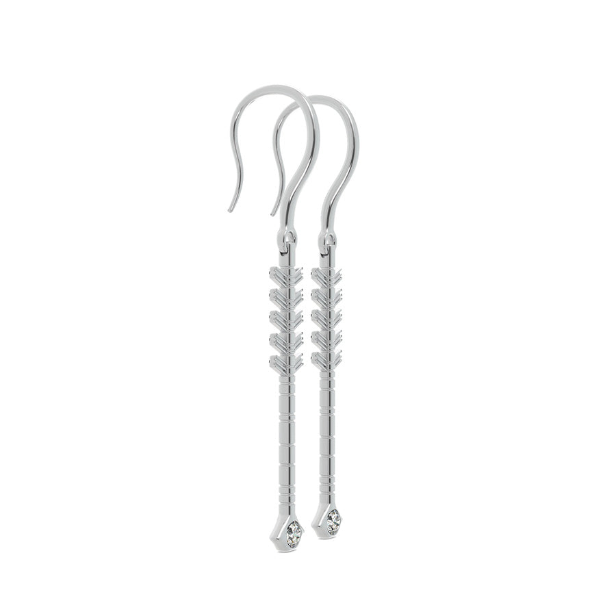 Tribal Drop Earrings With Bezel Set Stone