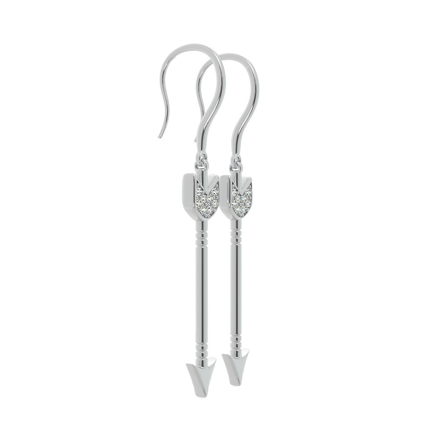 Arrow Dangling Earrings With Pave Set Stones