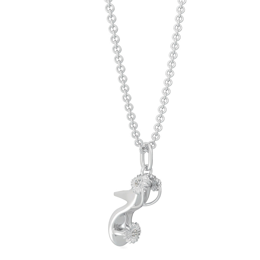 High Heel Flower Charm Pendant