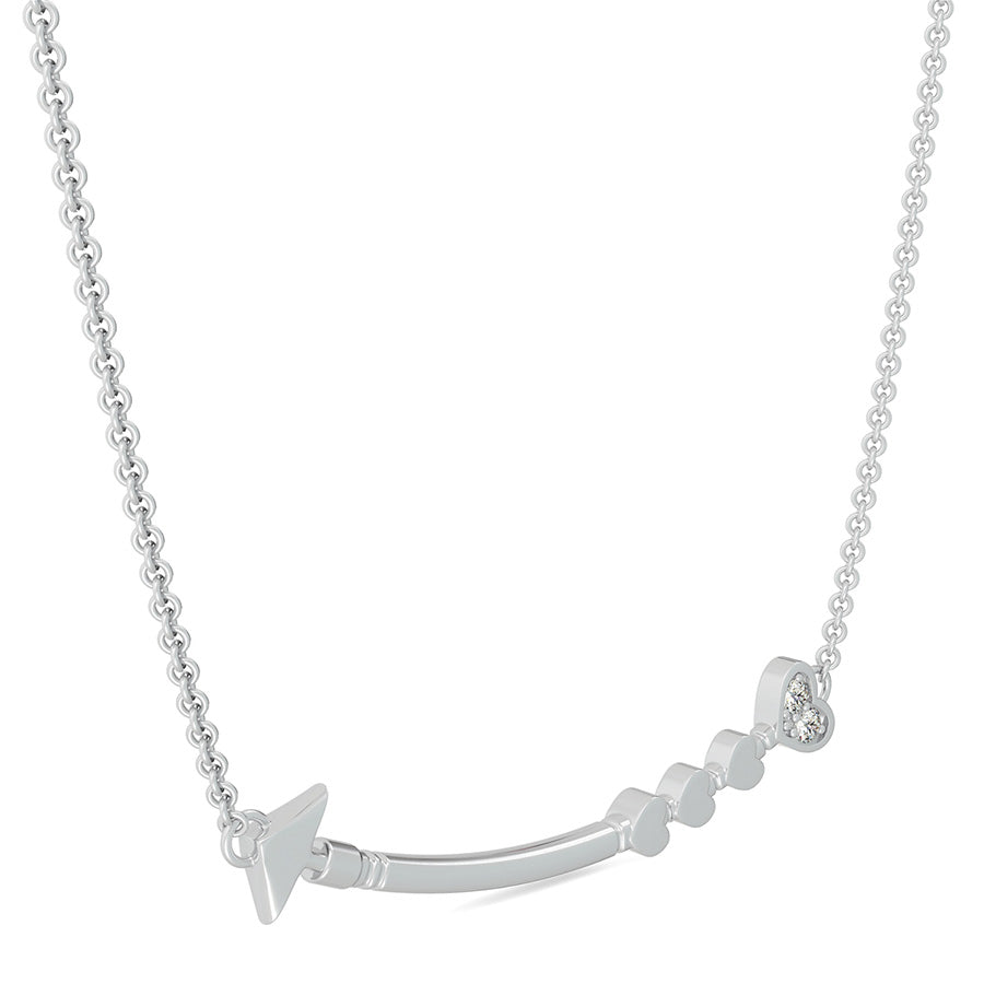 Heart Sideways Curved Arrow Pendant