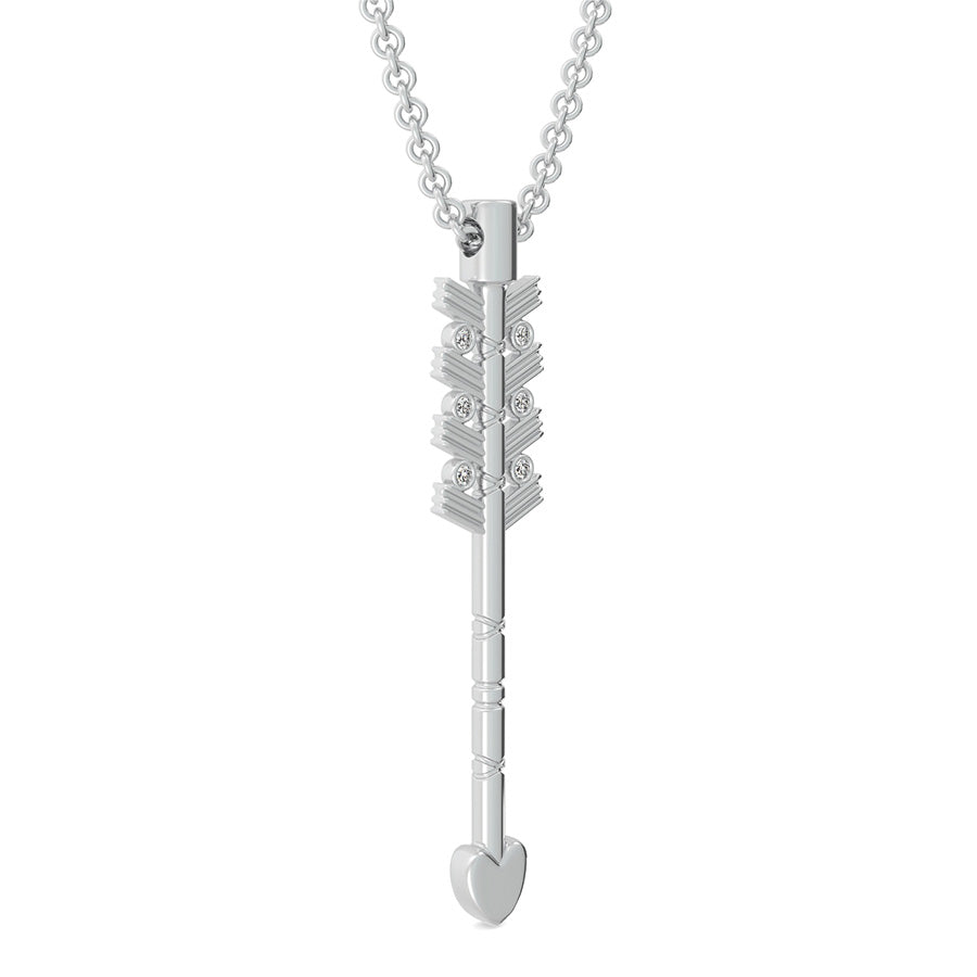 Heart Tribal Arrow Drop Pendant With Bezel Set Stones