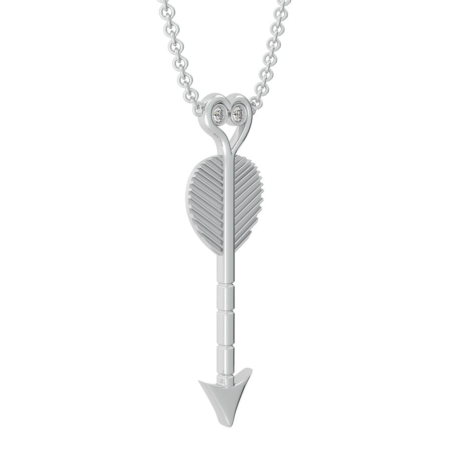 Tribal Heart Arrow Drop Pendant With Bezel Set Stones