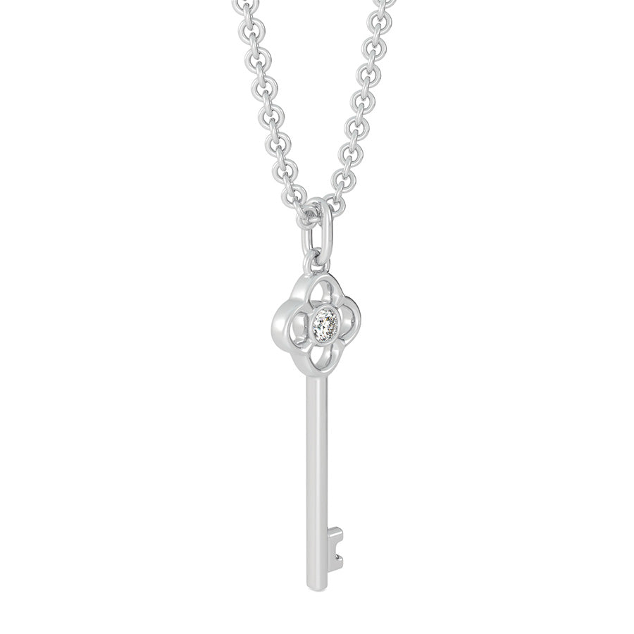 Victorian Key Pendant With Bezel Set Stone