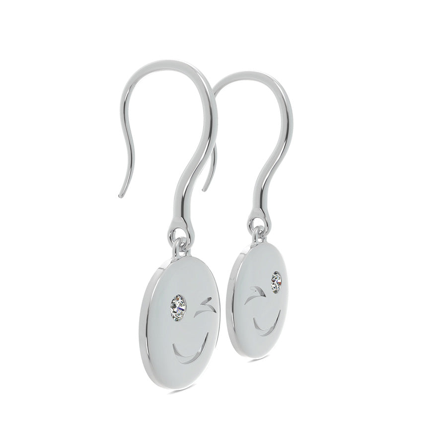 Wink Emoji Coin Earrings