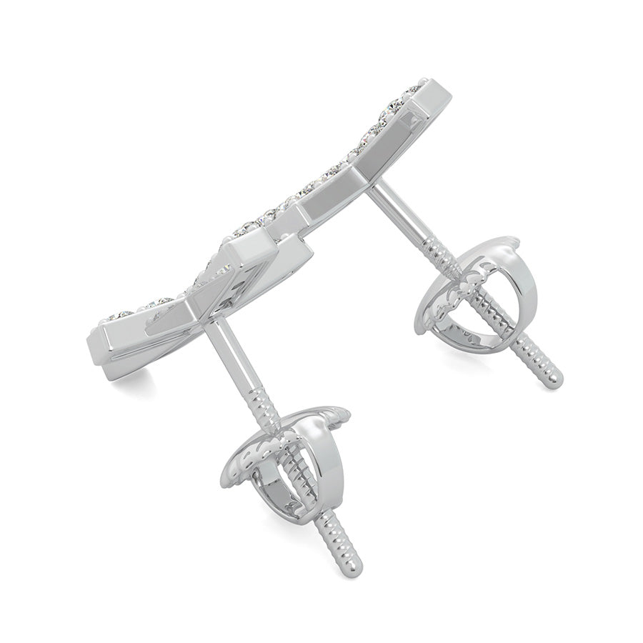 Cross Earrings With Pave Set Stones
