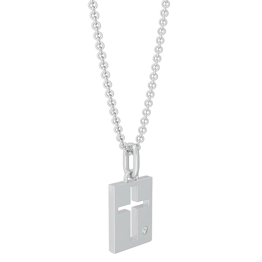 Cross Cut Through Rectagular Pendant