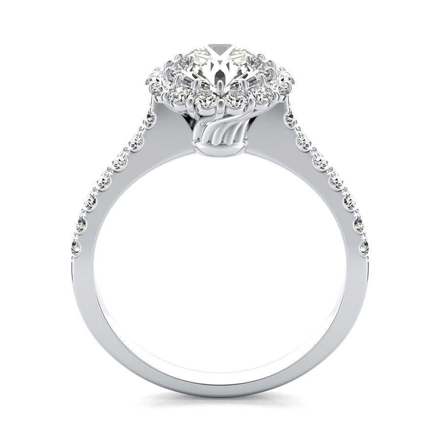 Vero Halo Engagement Ring With Side Stones