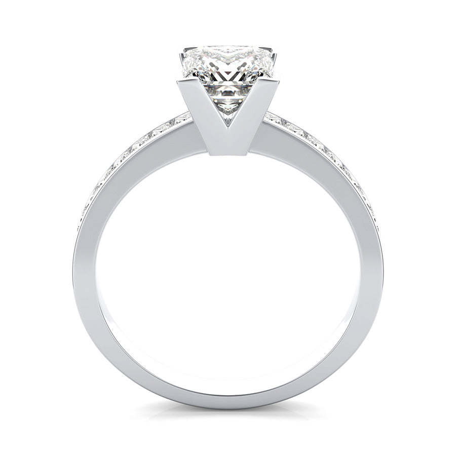 Classic Engagement Ring With Channel Set Side Stones
