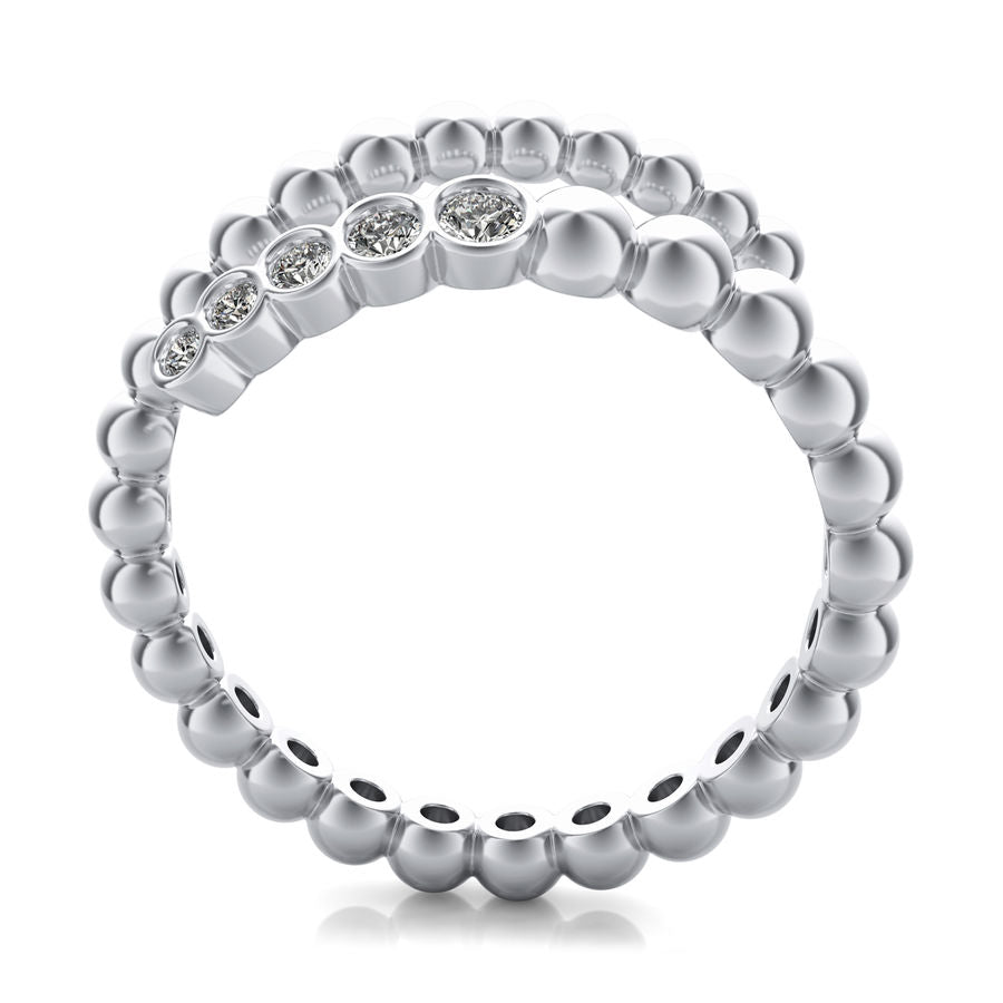 Graduated Bezel Open Ring