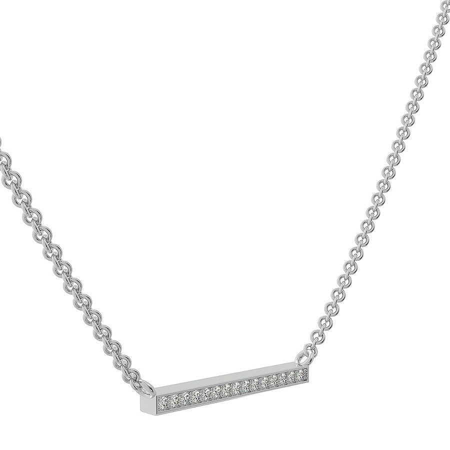 Bar Pendant With Pave Set Stones