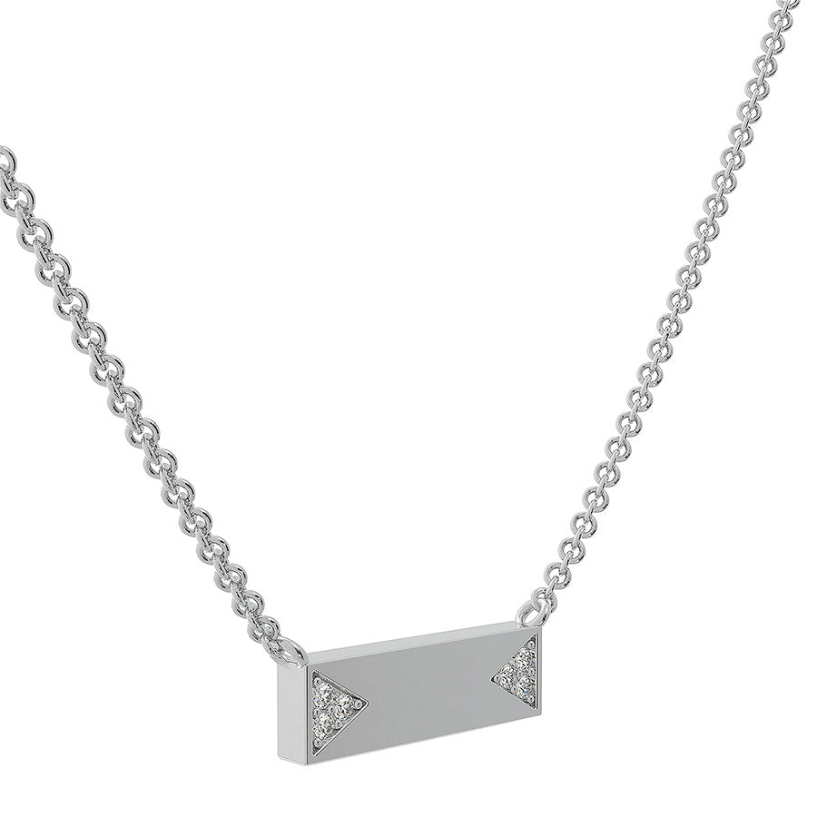Bar Pendant With Triangle Shaped Pave Set Stones
