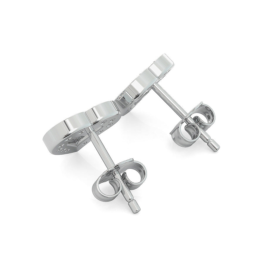 Open Heart Earrings With Pave Set Stones