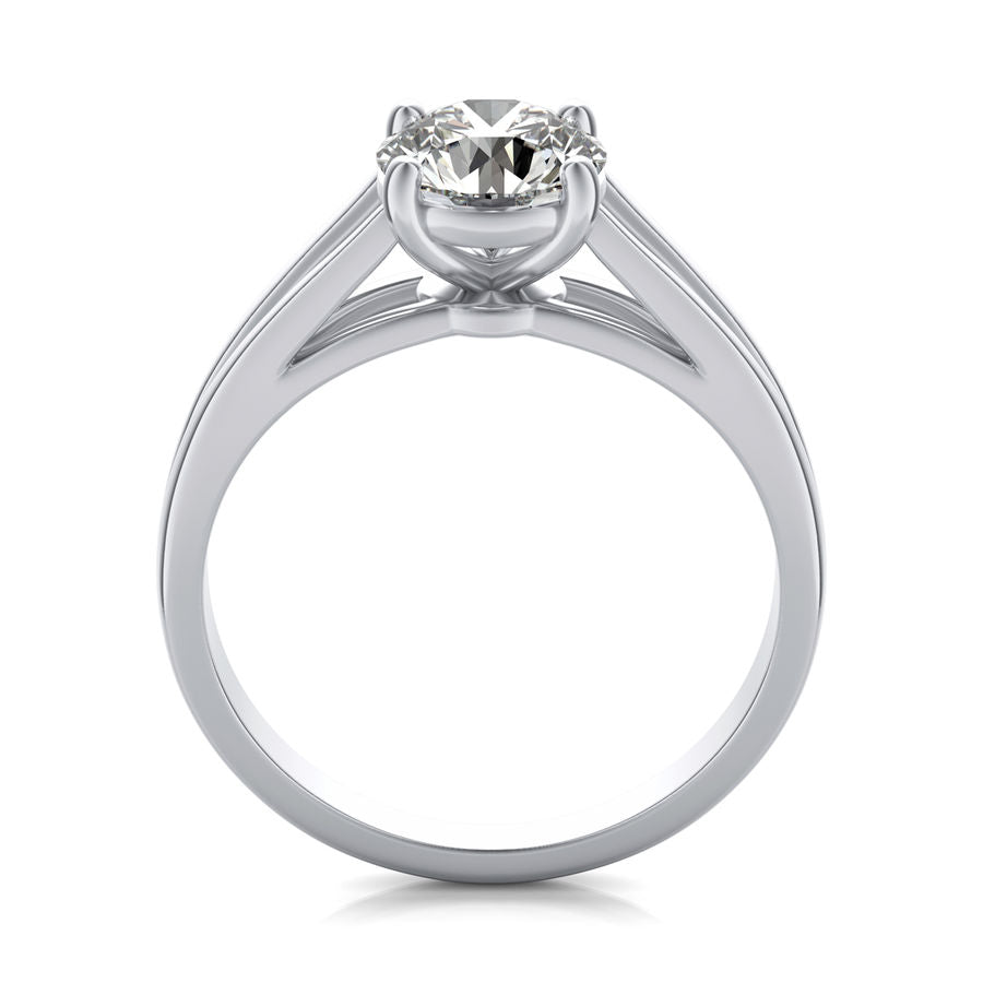 Cathedral Split Shank Solitaire Engagement Ring