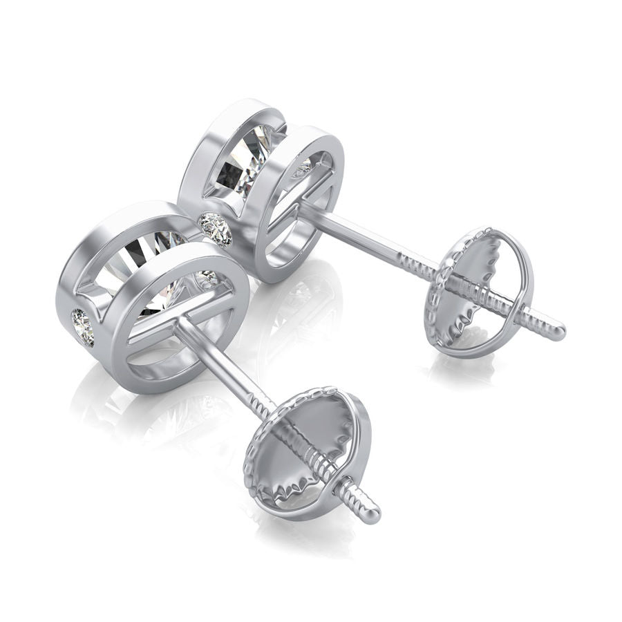 Bezel Stud Earrings