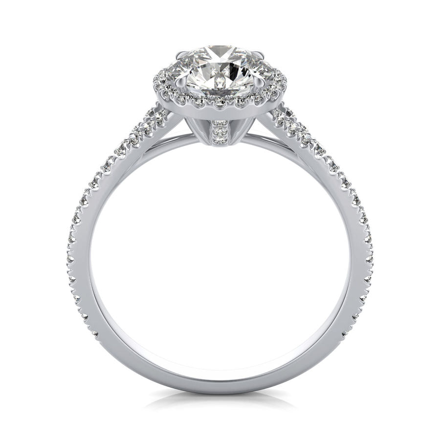 Split Shank Halo Engagement Ring