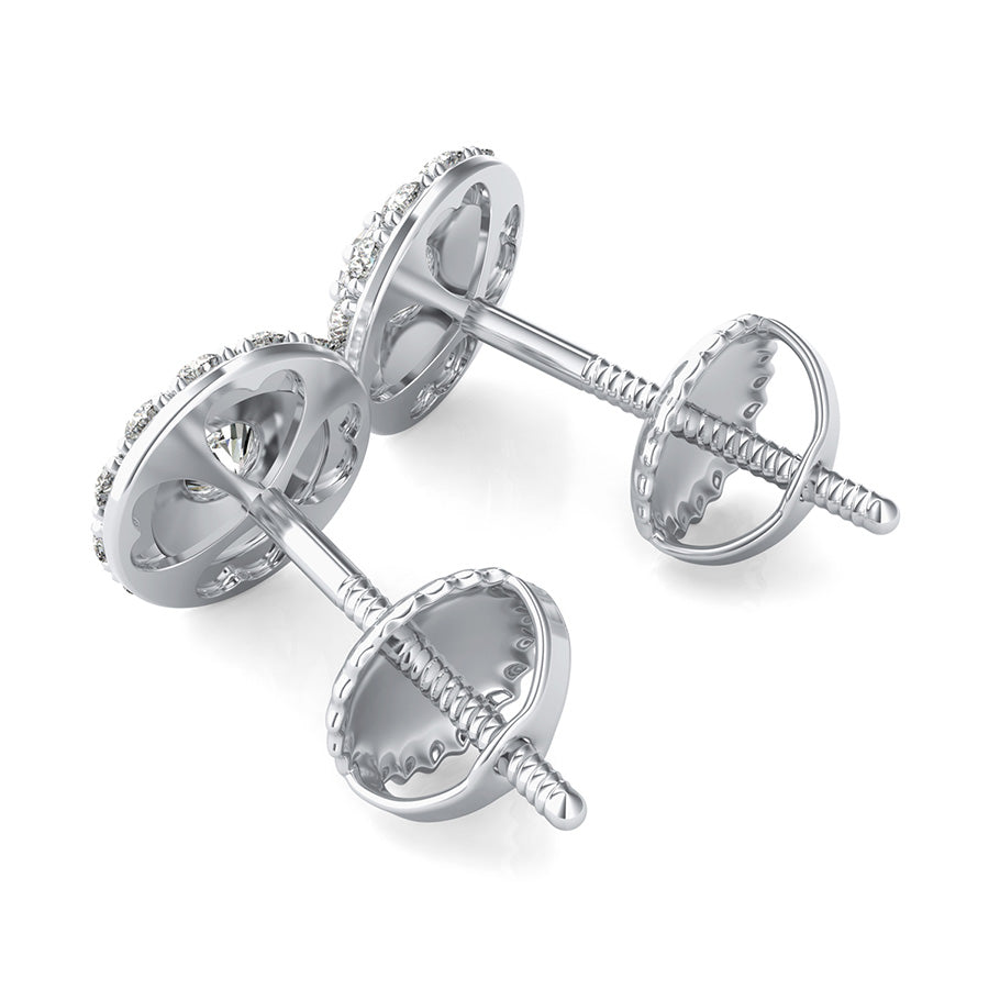 Heart Micro Pave Halo Earrings