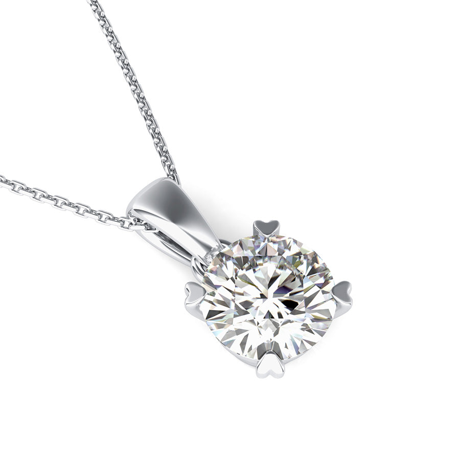 Heart Prong  Solitaire Basket Pendant