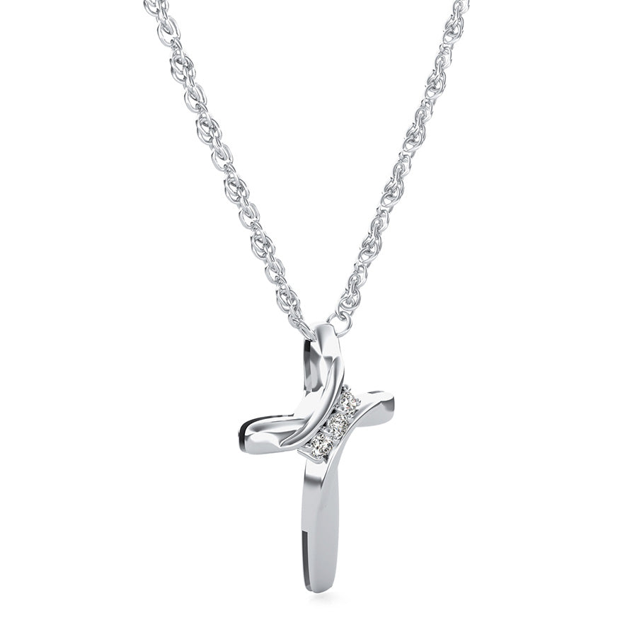 Cross Pendant With Pave Set Stones