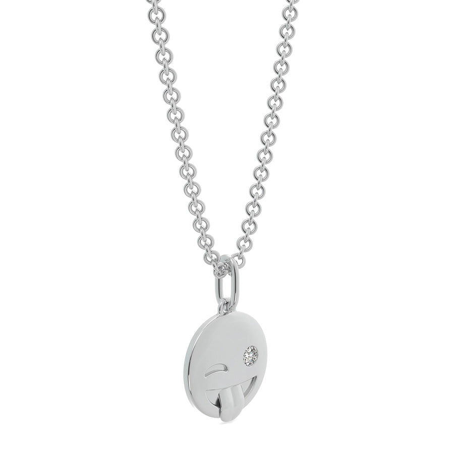 Smiley Tongue Out Emoji Coin Pendant