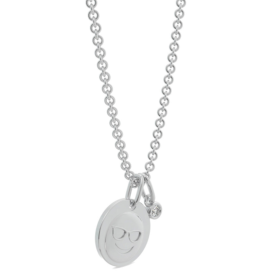 Glasses Emoji Disc Pendant